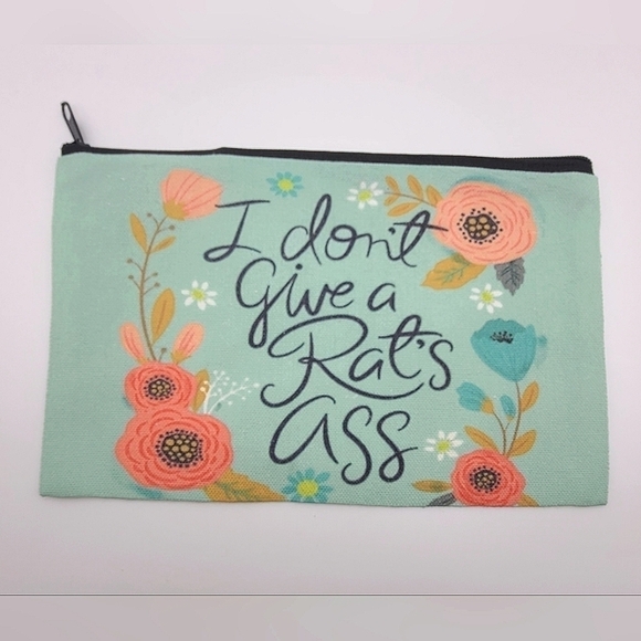 Floral Print Cosmetic Storage Canvas Like Bag - Picture 1 of 7